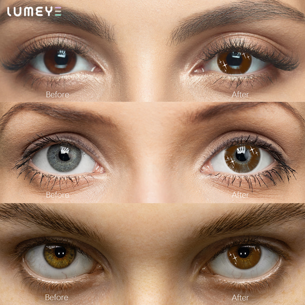 Best COLORED CONTACTS - LUMEYE Gradient Star Brown Colored Contact Lenses - LUMEYE