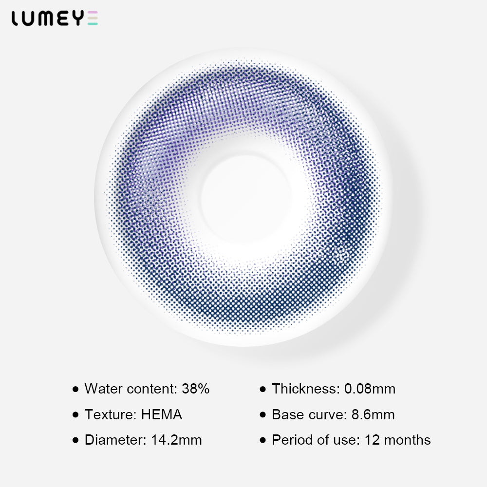 Best COLORED CONTACTS - LUMEYE Klein Blue Colored Contact Lenses - LUMEYE