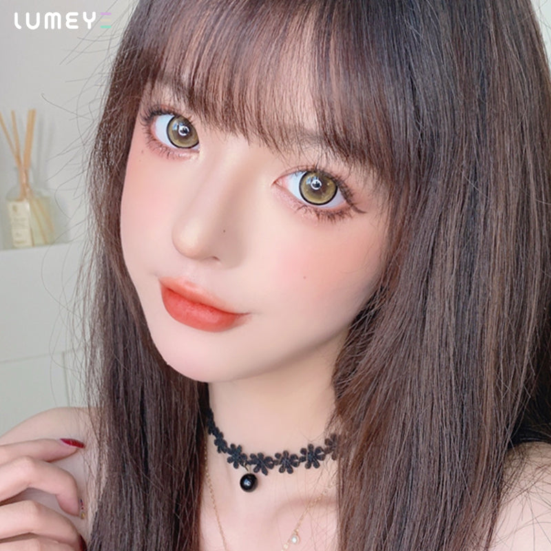 Best COLORED CONTACTS - LUMEYE Pineapple Brown Colored Contact Lenses - LUMEYE