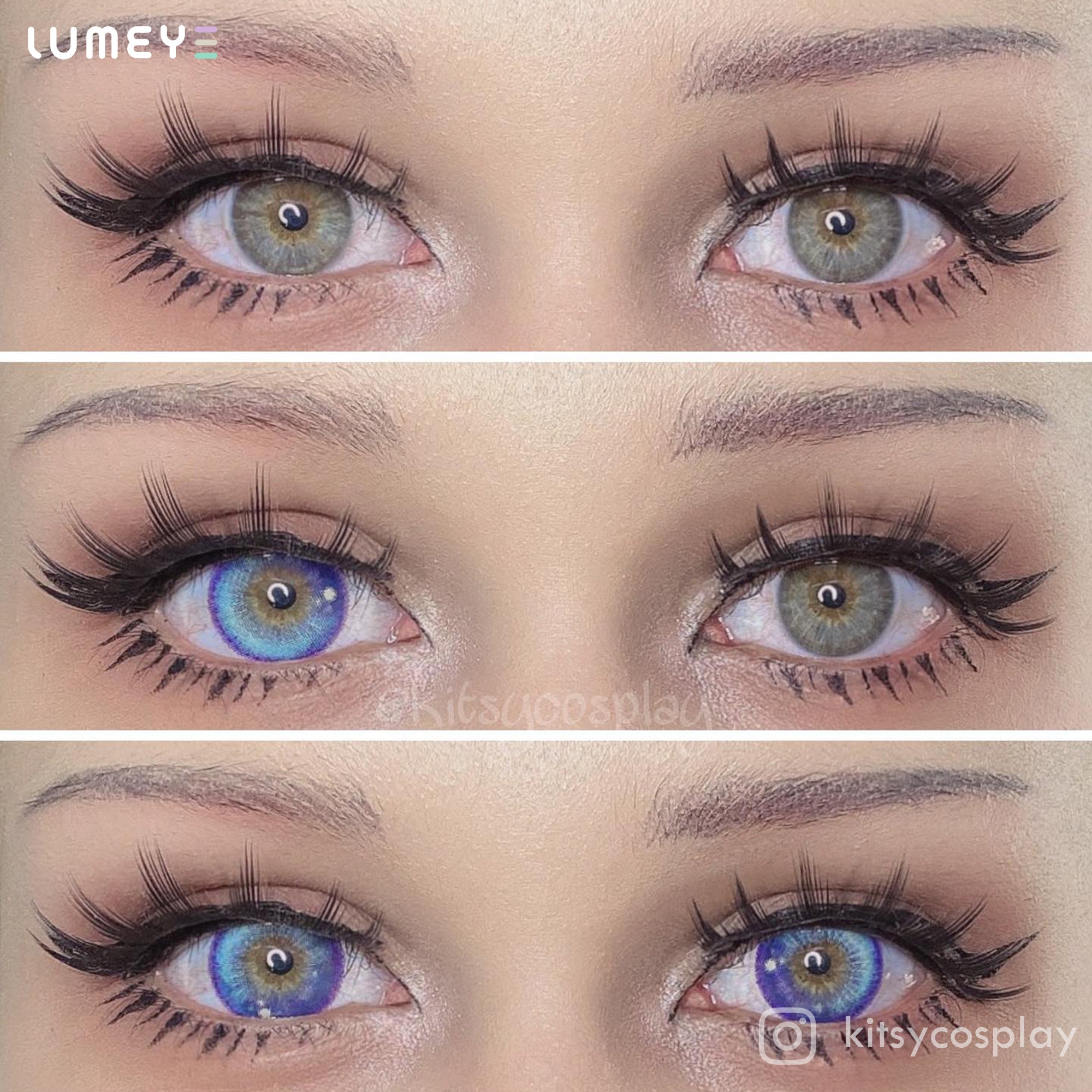 Best COLORED CONTACTS - LUMEYE Anime Blue Colored Contact Lenses - LUMEYE