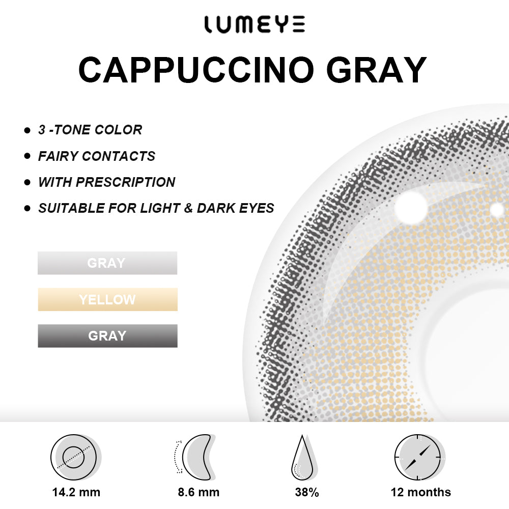 Best COLORED CONTACTS - LUMEYE Cappuccino Gray Colored Contact Lenses - LUMEYE