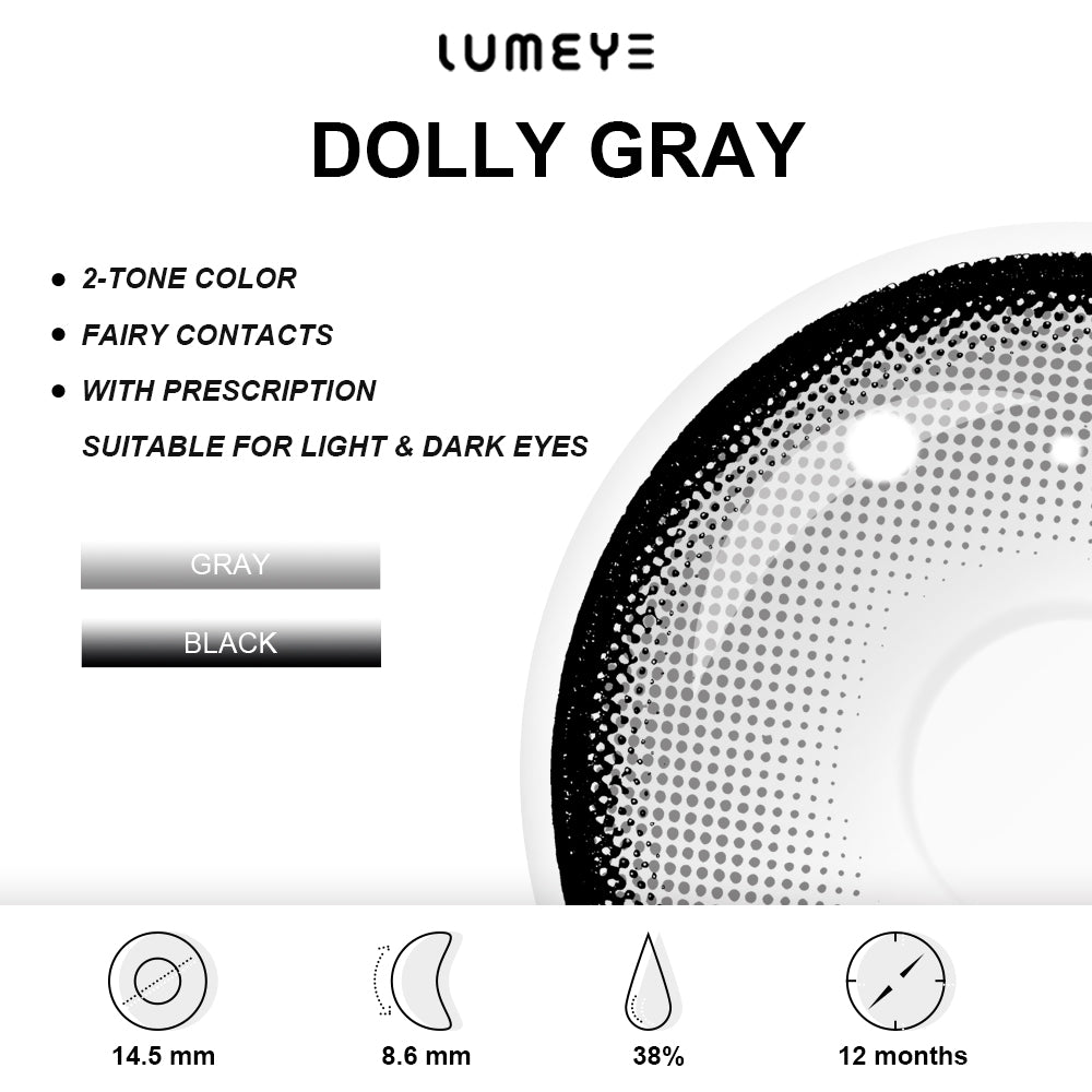 Best COLORED CONTACTS - LUMEYE Dolly Gray Colored Contact Lenses - LUMEYE