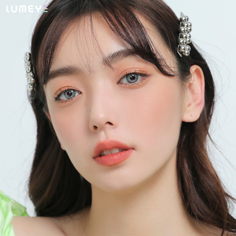Best COLORED CONTACTS - LUMEYE Bicolor Flower Gray Colored Contact Lenses - LUMEYE