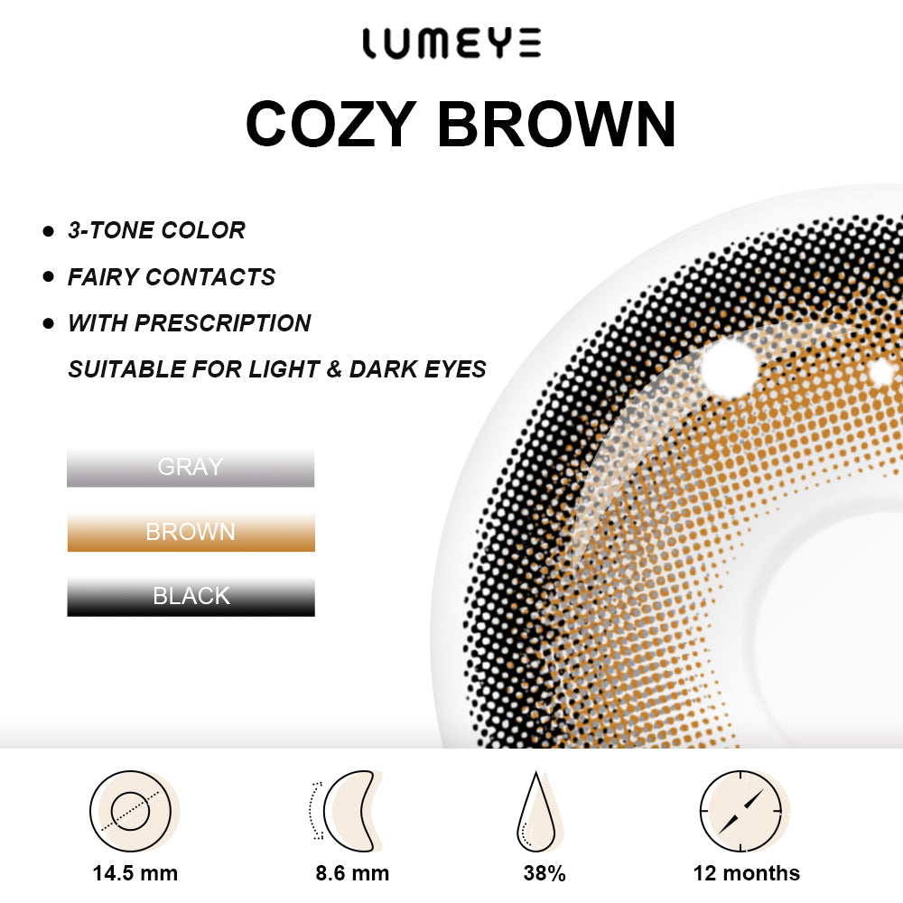 Best COLORED CONTACTS - LUMEYE Cozy Brown Colored Contact Lenses - LUMEYE