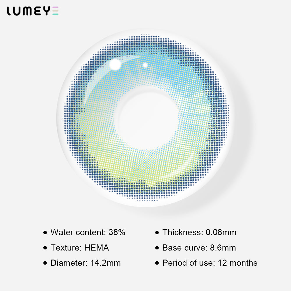 Best COLORED CONTACTS - LUMEYE Soda Blue Colored Contact Lenses - LUMEYE