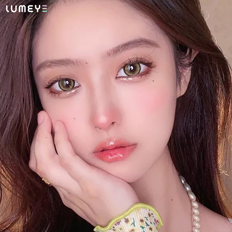 Best COLORED CONTACTS - LUMEYE Pineapple Brown Colored Contact Lenses - LUMEYE