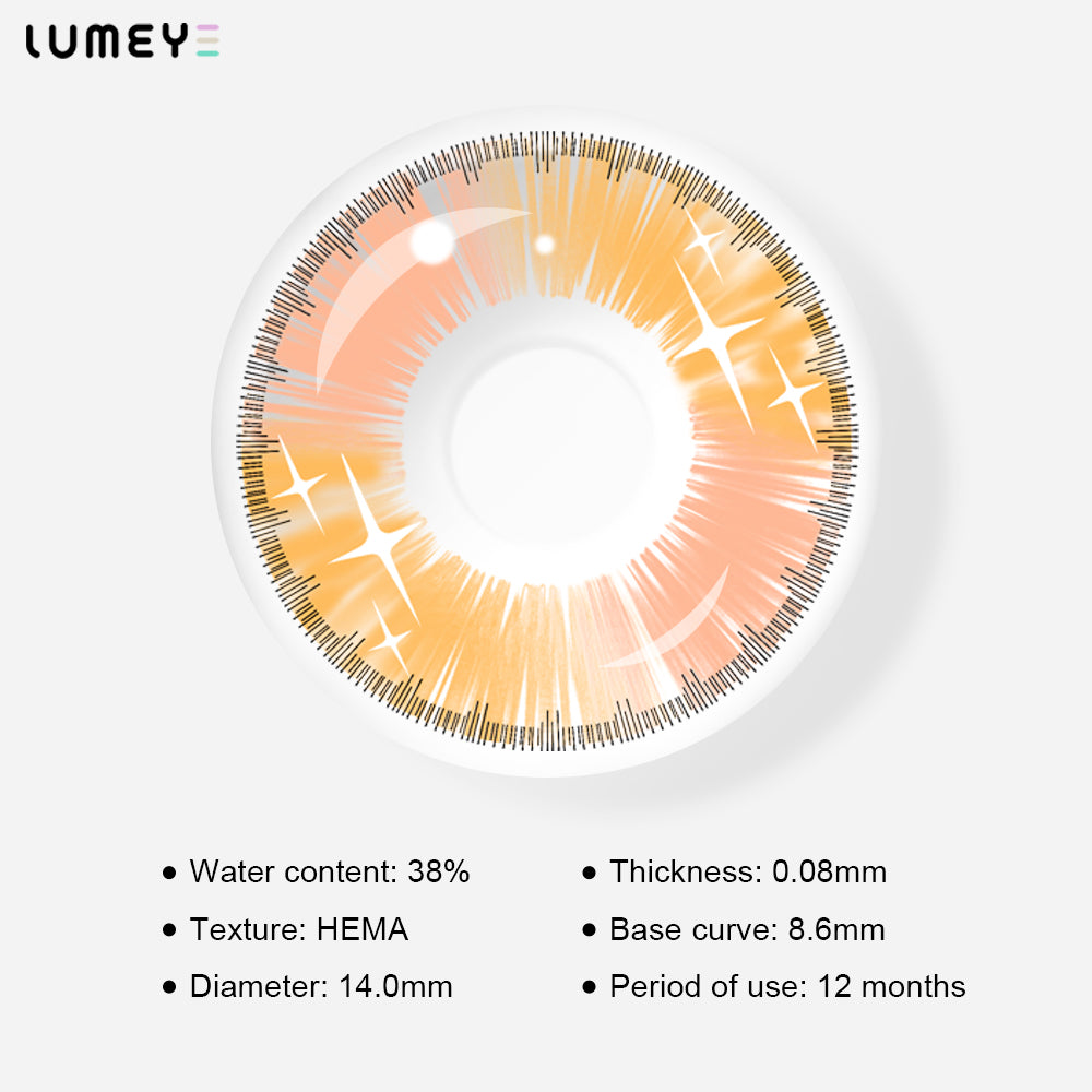 Best COLORED CONTACTS - LUMEYE Gradient Star Orange Colored Contact Lenses - LUMEYE