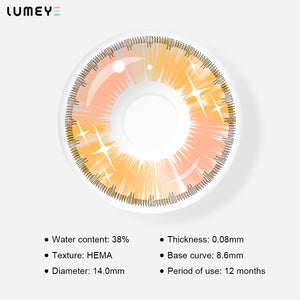 Best COLORED CONTACTS - LUMEYE Gradient Star Orange Colored Contact Lenses - LUMEYE