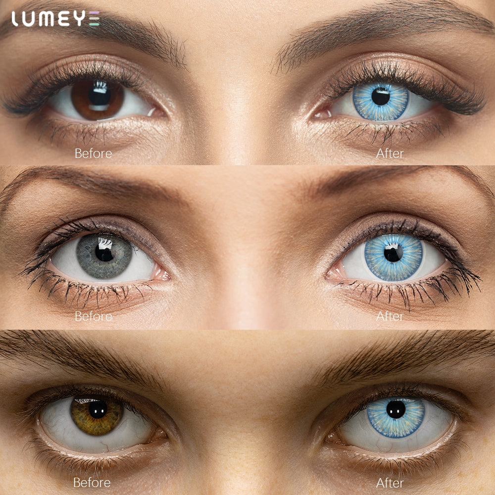 Best COLORED CONTACTS - LUMEYE Modern New York Blue Colored Contact Lenses - LUMEYE