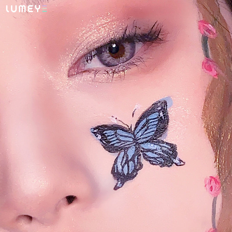 Best COLORED CONTACTS - LUMEYE Bicolor Flower Purple Colored Contact Lenses - LUMEYE