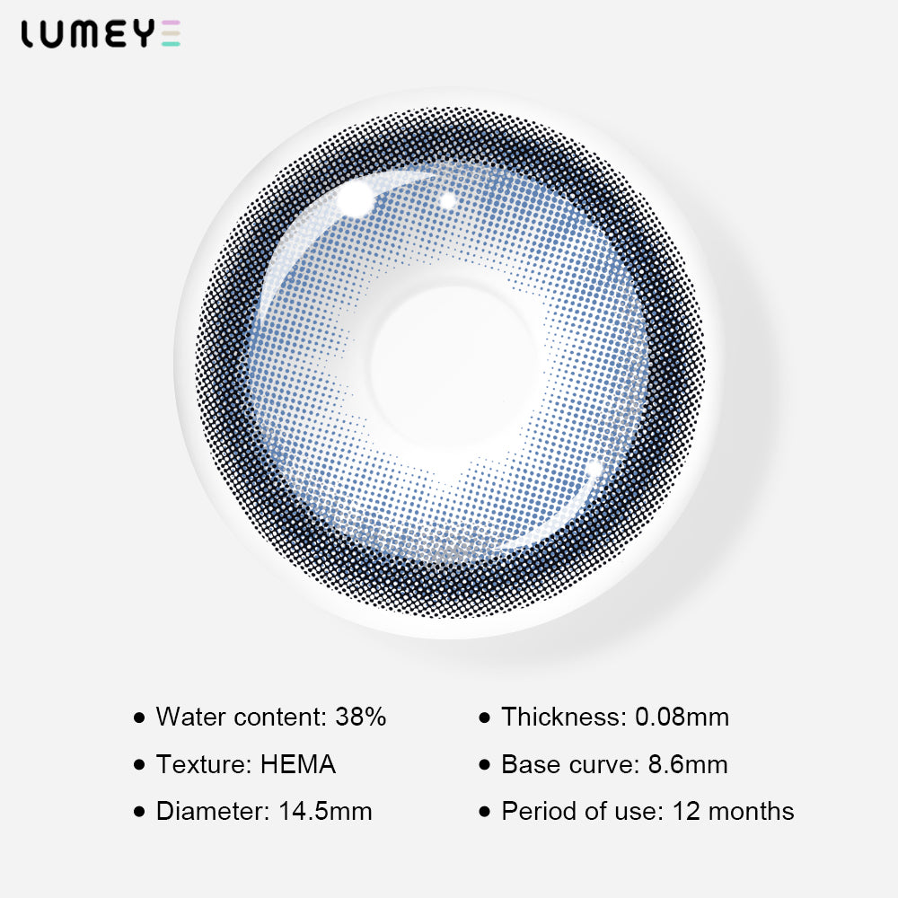 Best COLORED CONTACTS - LUMEYE Shadow Blue Colored Contact Lenses - LUMEYE
