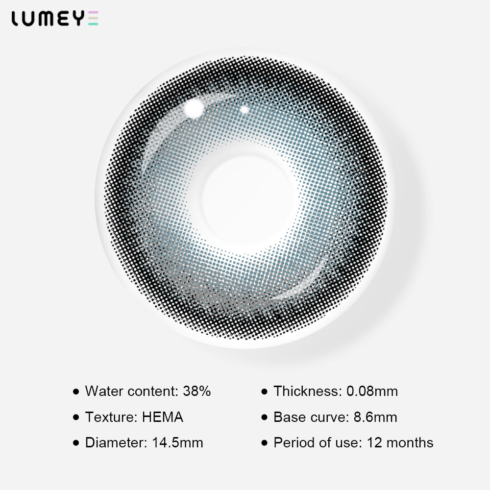 Best COLORED CONTACTS - LUMEYE Cozy Blue Colored Contact Lenses - LUMEYE