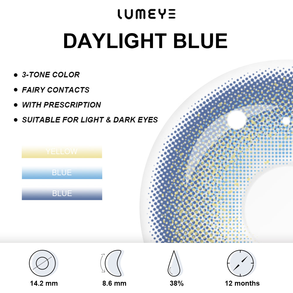 Best COLORED CONTACTS - LUMEYE Daylight Blue Colored Contact Lenses - LUMEYE