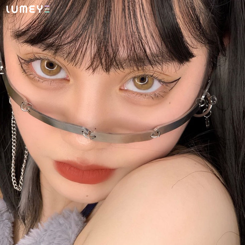 Best COLORED CONTACTS - LUMEYE Glowing Sunset Brown Colored Contact Lenses - LUMEYE