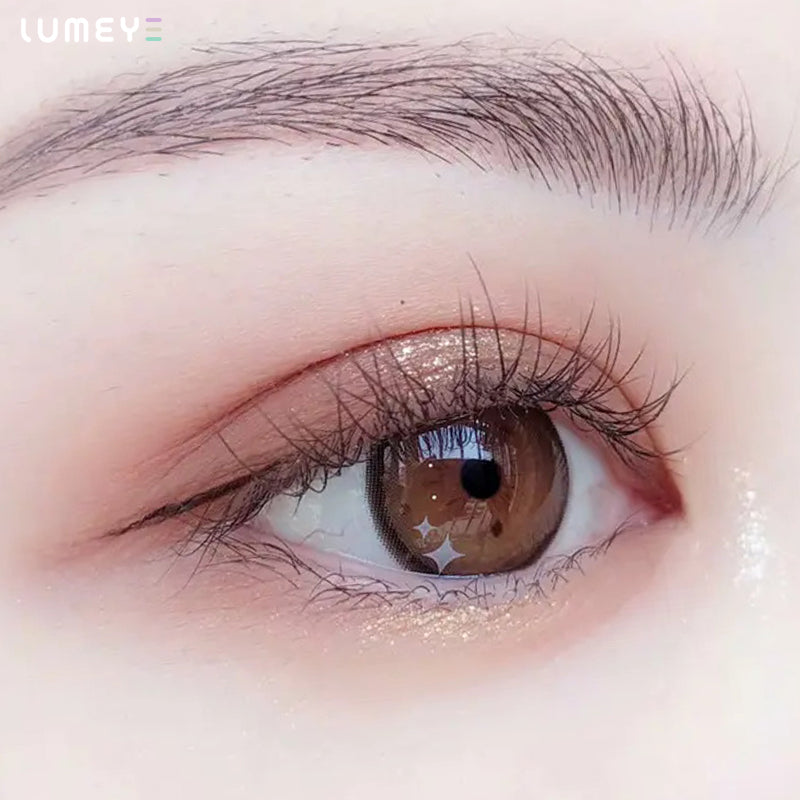 Best COLORED CONTACTS - LUMEYE Highlight Brown Colored Contact Lenses - LUMEYE