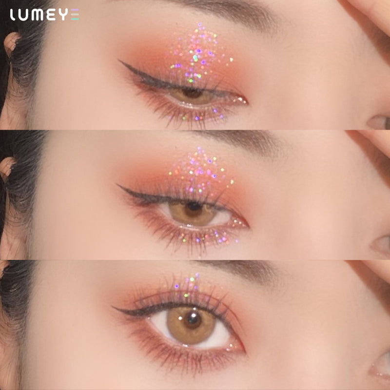 Best COLORED CONTACTS - LUMEYE Glowing Sunset Brown Colored Contact Lenses - LUMEYE