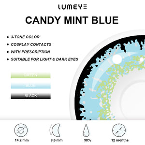 Best COLORED CONTACTS - LUMEYE Candy Mint Blue Colored Contact Lenses - LUMEYE