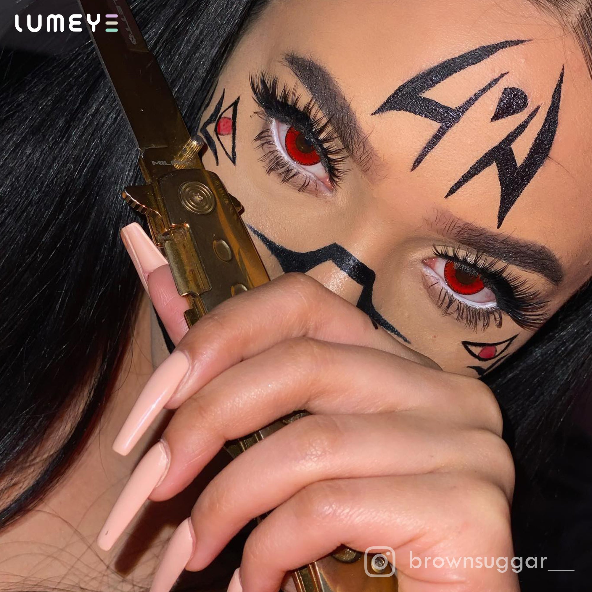 Best COLORED CONTACTS - LUMEYE Demon Red Colored Contact Lenses - LUMEYE