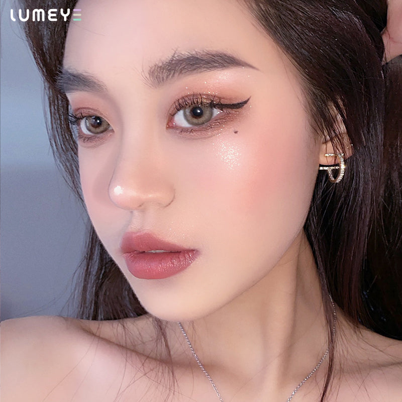 Best COLORED CONTACTS - LUMEYE Bicolor Flower Brown Colored Contact Lenses - LUMEYE