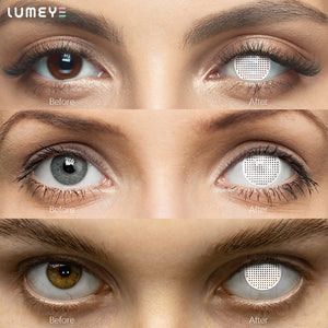 Best COLORED CONTACTS - LUMEYE Gridding White Colored Contact Lenses - LUMEYE