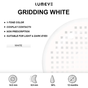Best COLORED CONTACTS - LUMEYE Gridding White Colored Contact Lenses - LUMEYE