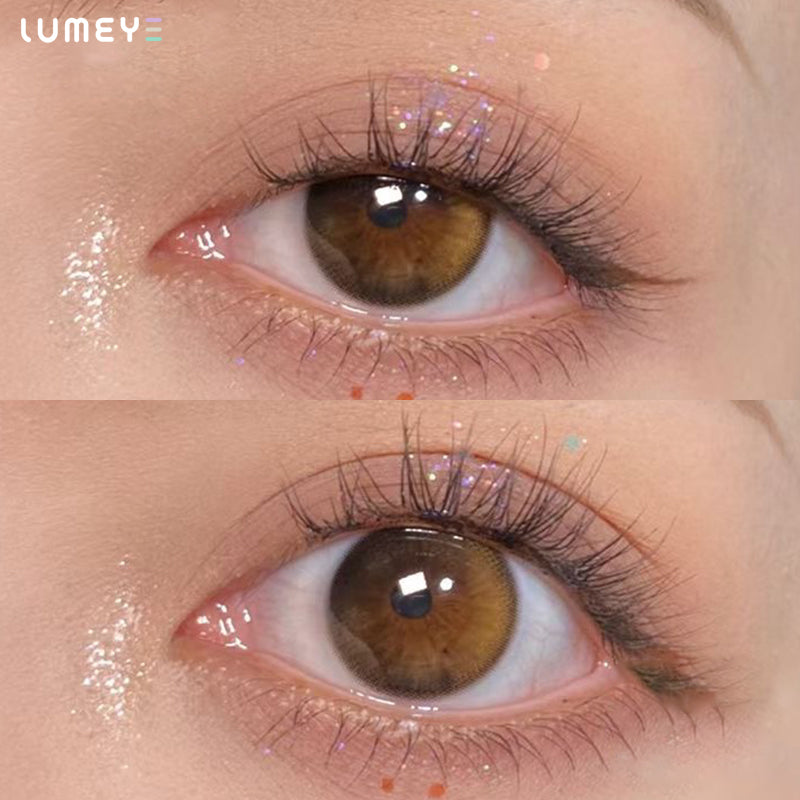 Best COLORED CONTACTS - LUMEYE Amber Moon Brown Colored Contact Lenses - LUMEYE