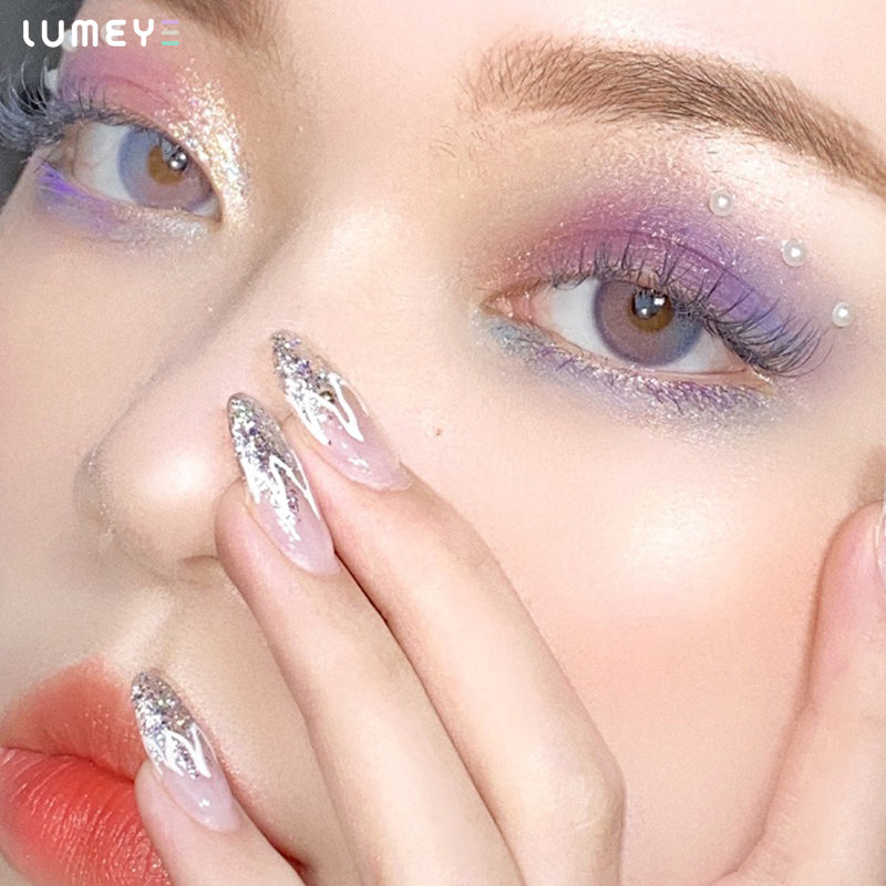Best COLORED CONTACTS - LUMEYE Juicy Pink Blue Colored Contact Lenses - LUMEYE