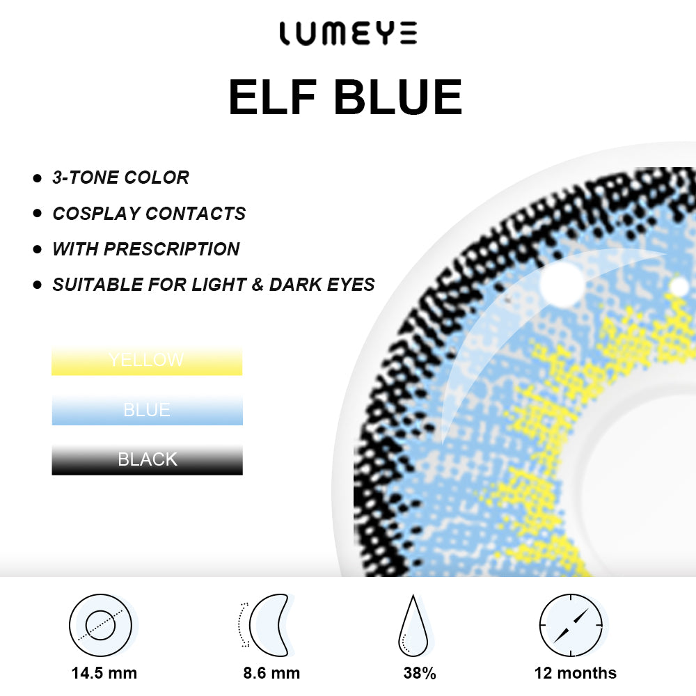 Best COLORED CONTACTS - LUMEYE Elf Blue Colored Contact Lenses - LUMEYE