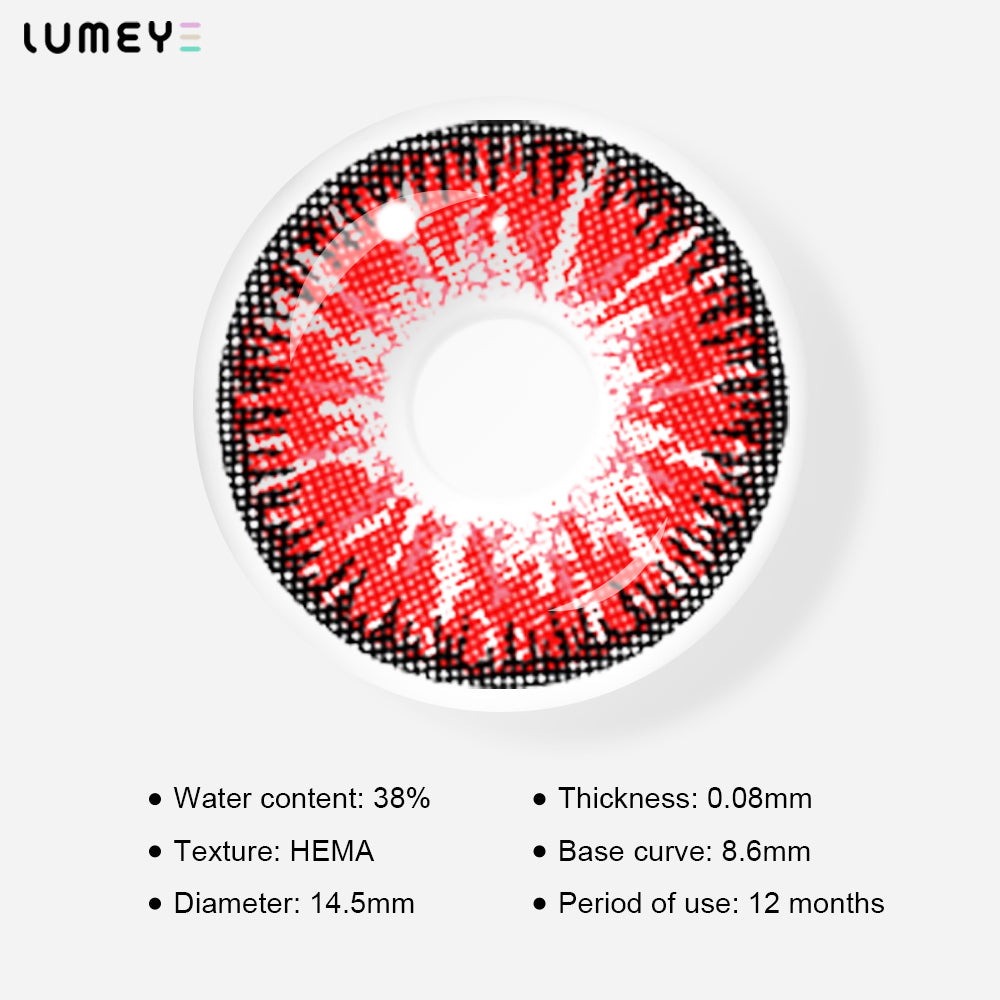Best COLORED CONTACTS - LUMEYE Mystery Red Colored Contact Lenses - LUMEYE