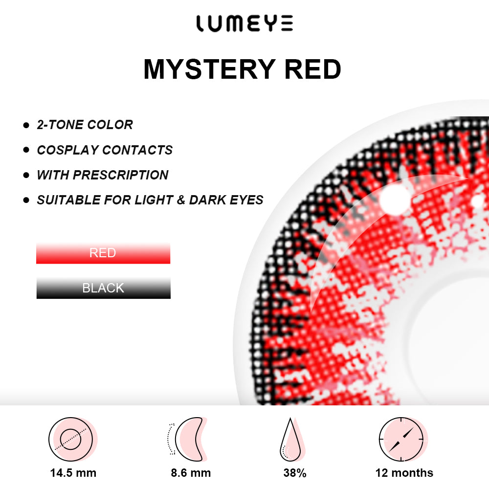 Best COLORED CONTACTS - LUMEYE Mystery Red Colored Contact Lenses - LUMEYE