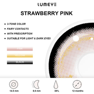 Best COLORED CONTACTS - LUMEYE Strawberry Pink Colored Contact Lenses - LUMEYE