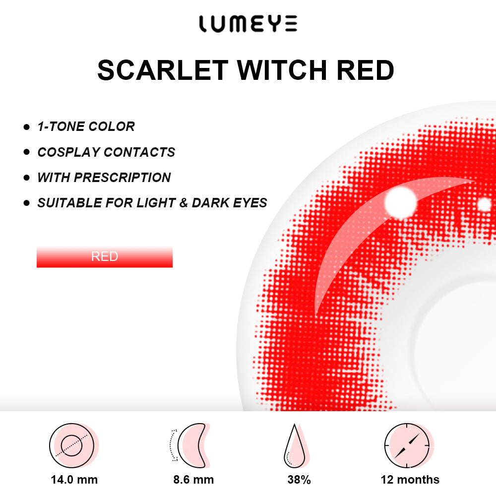Best COLORED CONTACTS - LUMEYE Scarlet Witch Red Colored Contact Lenses - LUMEYE