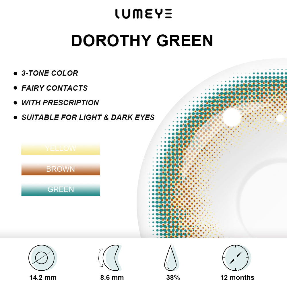 Best COLORED CONTACTS - LUMEYE Dorothy Green Colored Contact Lenses - LUMEYE