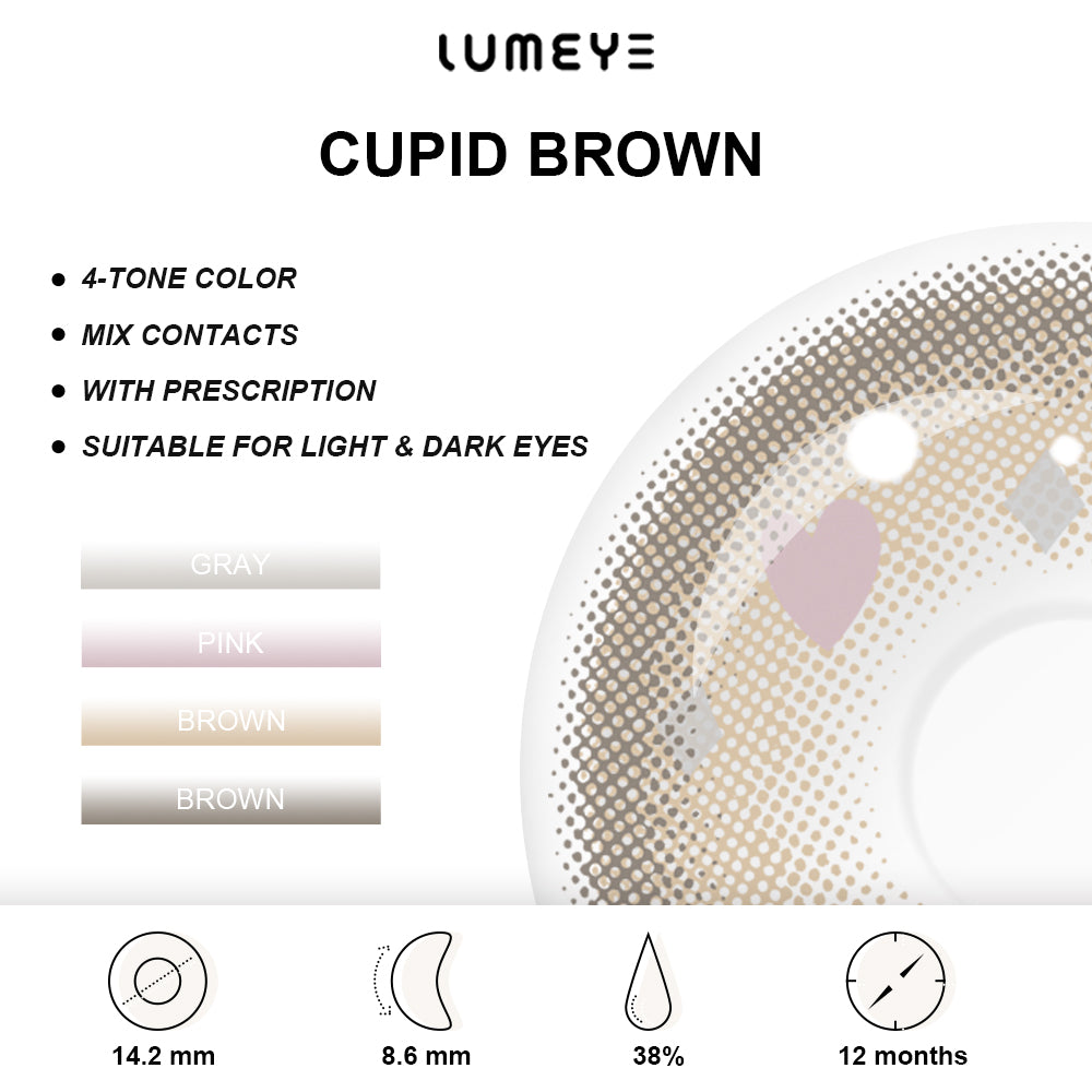 Best COLORED CONTACTS - LUMEYE Cupid Brown Colored Contact Lenses - LUMEYE