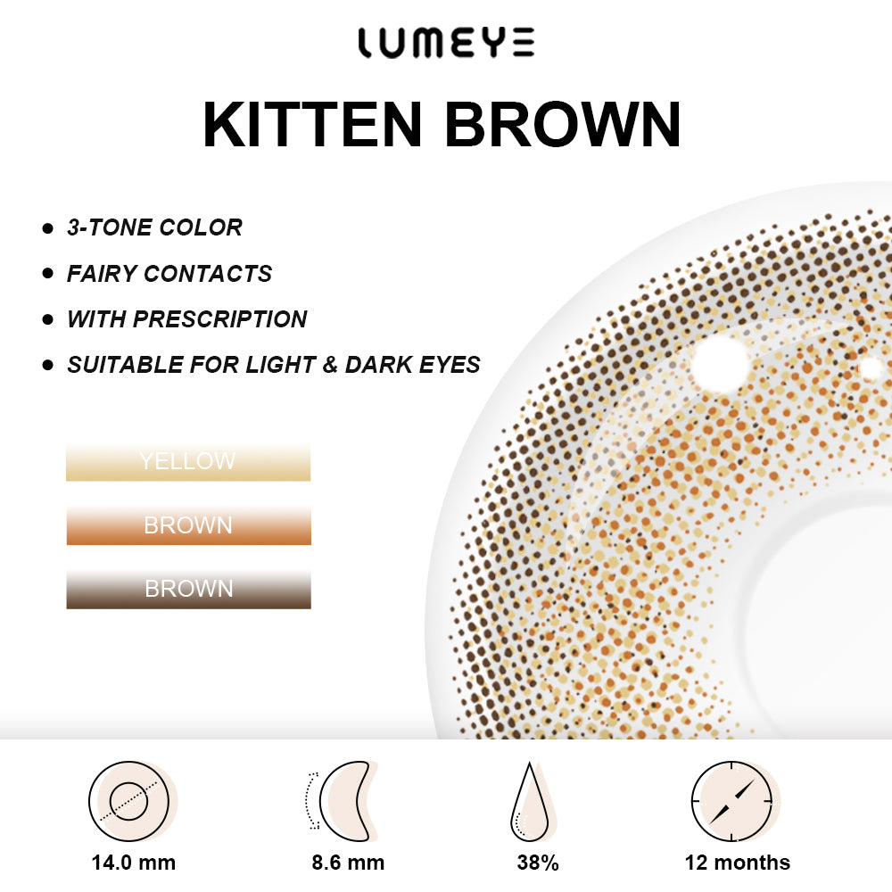 Best COLORED CONTACTS - LUMEYE Kitten Brown Colored Contact Lenses - LUMEYE
