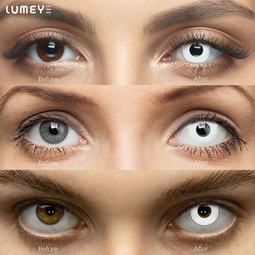 Best COLORED CONTACTS - LUMEYE Zombie Curse White Colored Contact Lenses - LUMEYE