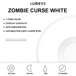 Best COLORED CONTACTS - LUMEYE Zombie Curse White Colored Contact Lenses - LUMEYE