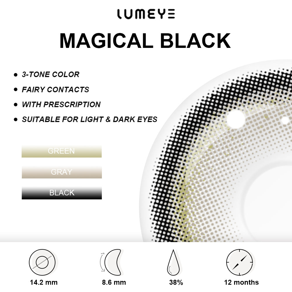 Best COLORED CONTACTS - LUMEYE Magical Black Colored Contact Lenses - LUMEYE