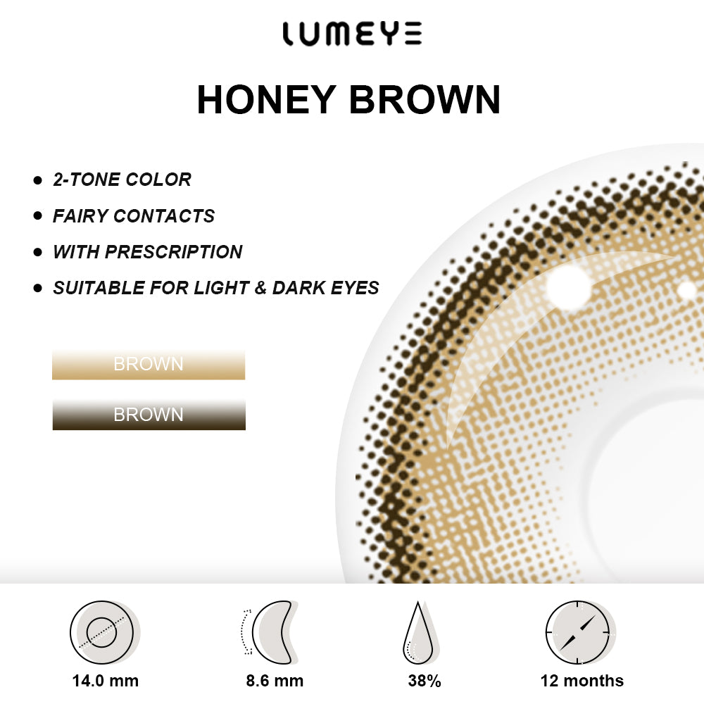 Best COLORED CONTACTS - LUMEYE Honey Brown Colored Contact Lenses - LUMEYE