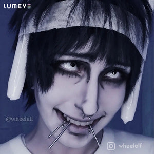 Best COLORED CONTACTS - LUMEYE Zombie Curse White Colored Contact Lenses - LUMEYE