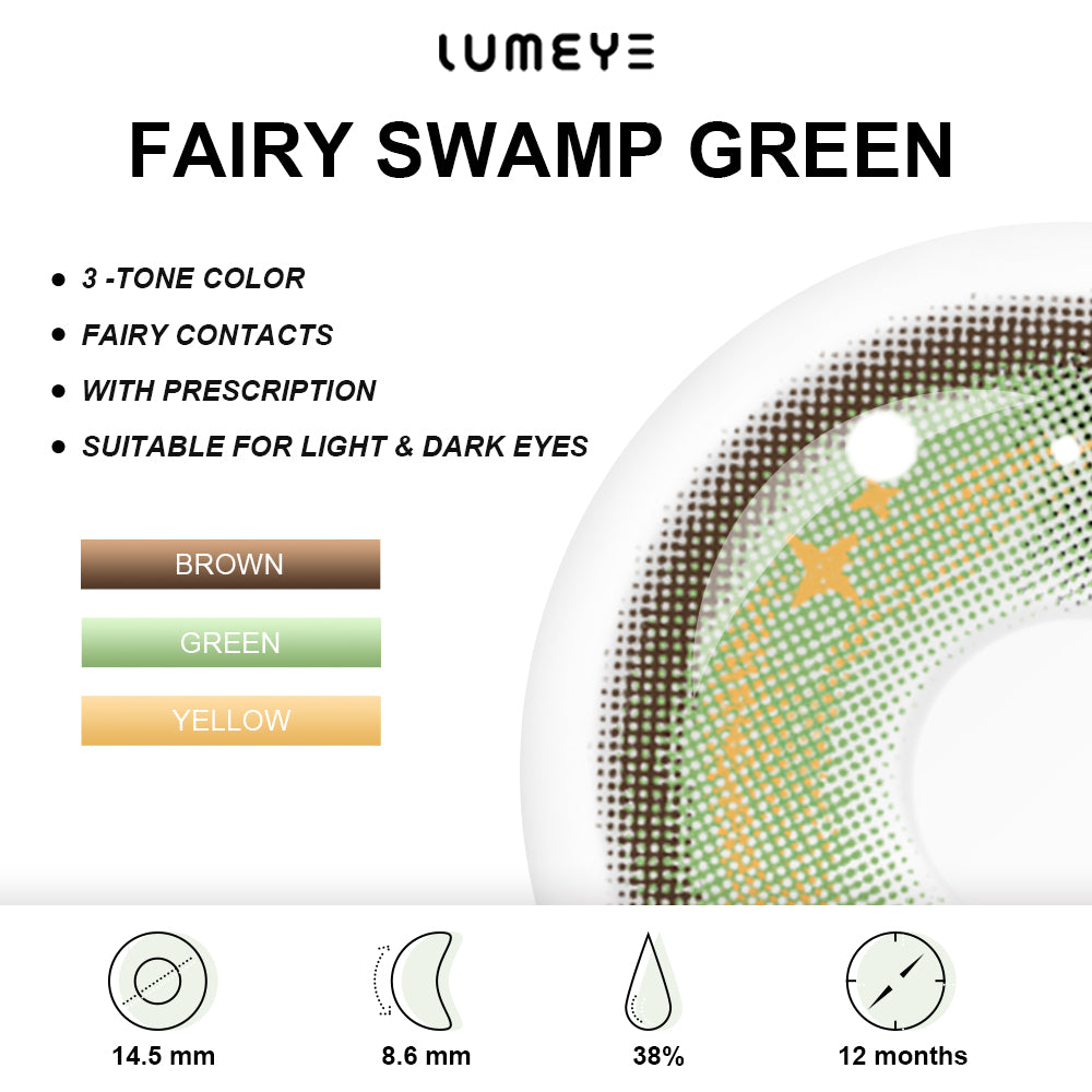 Best COLORED CONTACTS - LUMEYE Fairy Swamp Green Colored Contact Lenses - LUMEYE