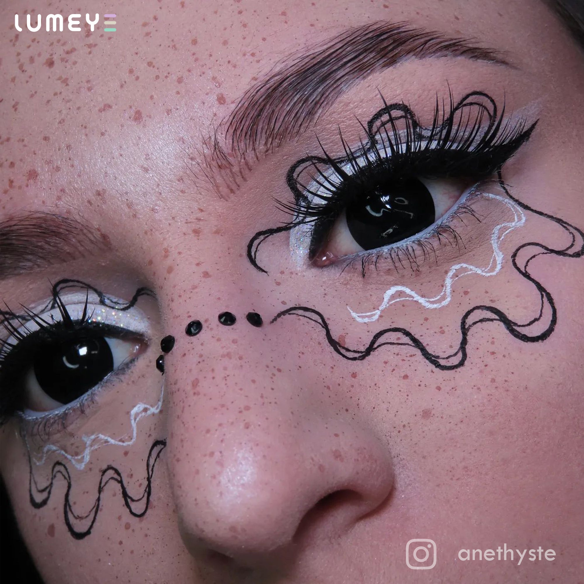 Best COLORED CONTACTS - LUMEYE Blind Black Colored Contact Lenses - LUMEYE