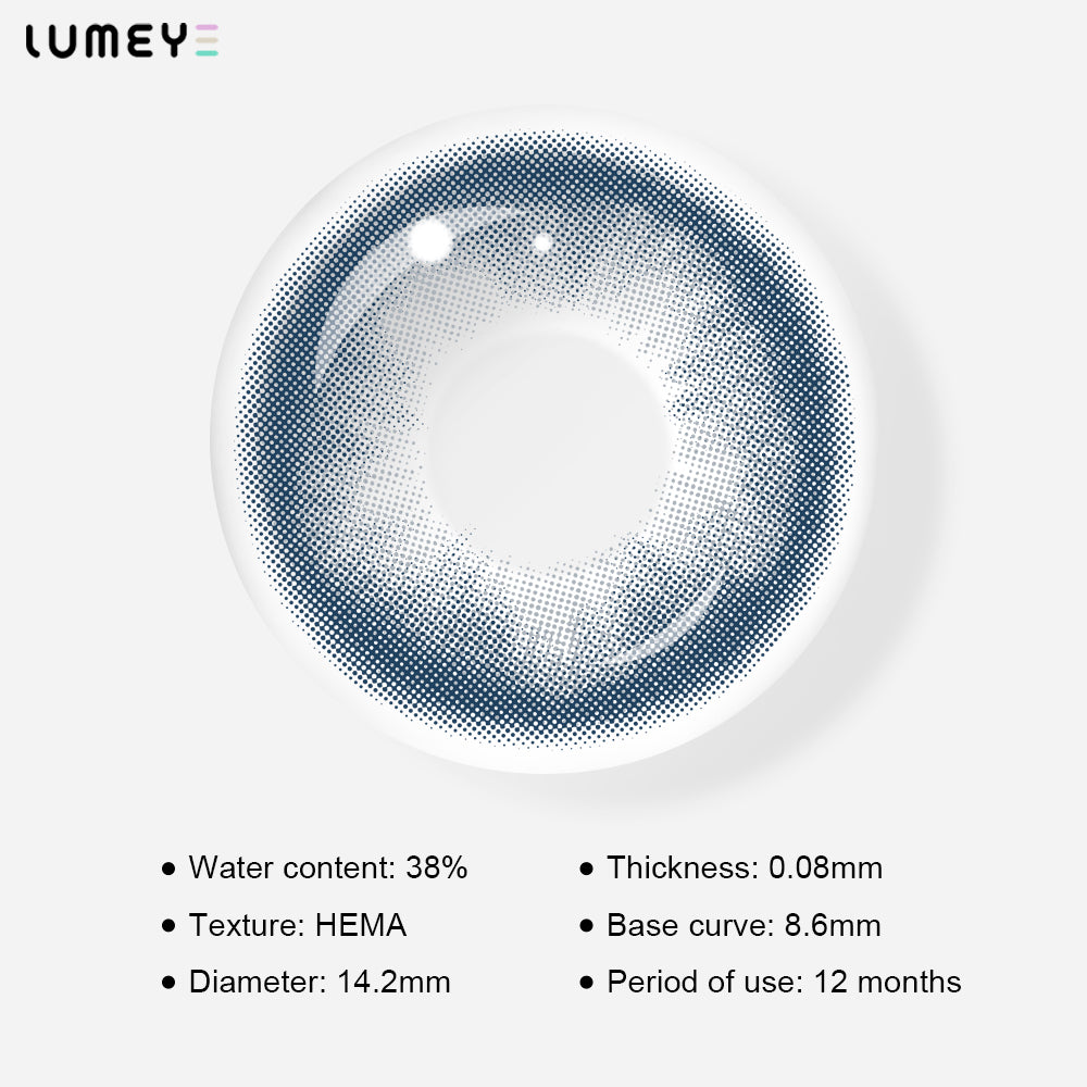 Best COLORED CONTACTS - LUMEYE Whale Blue Colored Contact Lenses - LUMEYE