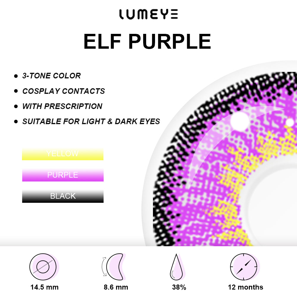 Best COLORED CONTACTS - LUMEYE Elf Purple Colored Contact Lenses - LUMEYE