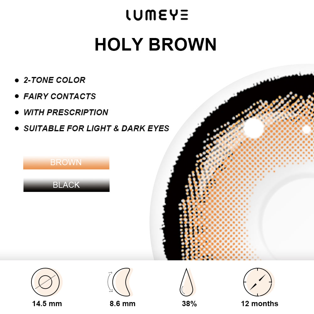 Best COLORED CONTACTS - LUMEYE Holy Brown Colored Contact Lenses - LUMEYE