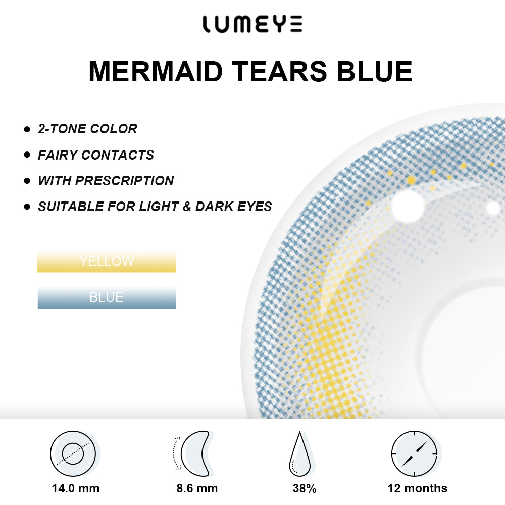 Best COLORED CONTACTS - LUMEYE Mermaid Tears Blue Colored Contact Lenses - LUMEYE