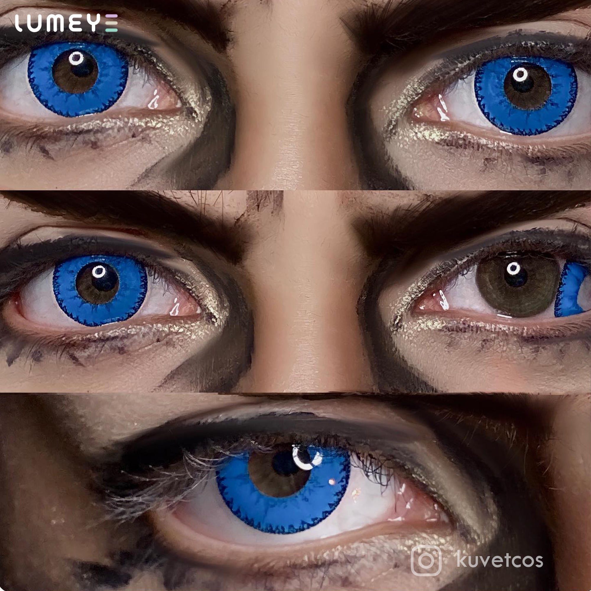 Best COLORED CONTACTS - LUMEYE Demon Blue Colored Contact Lenses - LUMEYE