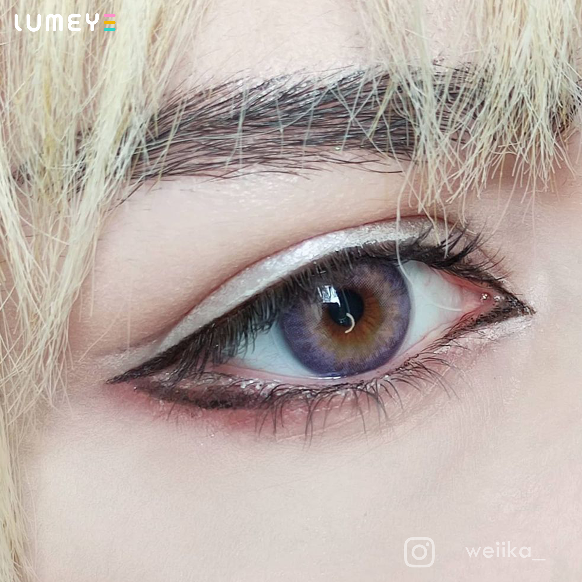 Best COLORED CONTACTS - LUMEYE Bicolor Flower Purple Colored Contact Lenses - LUMEYE