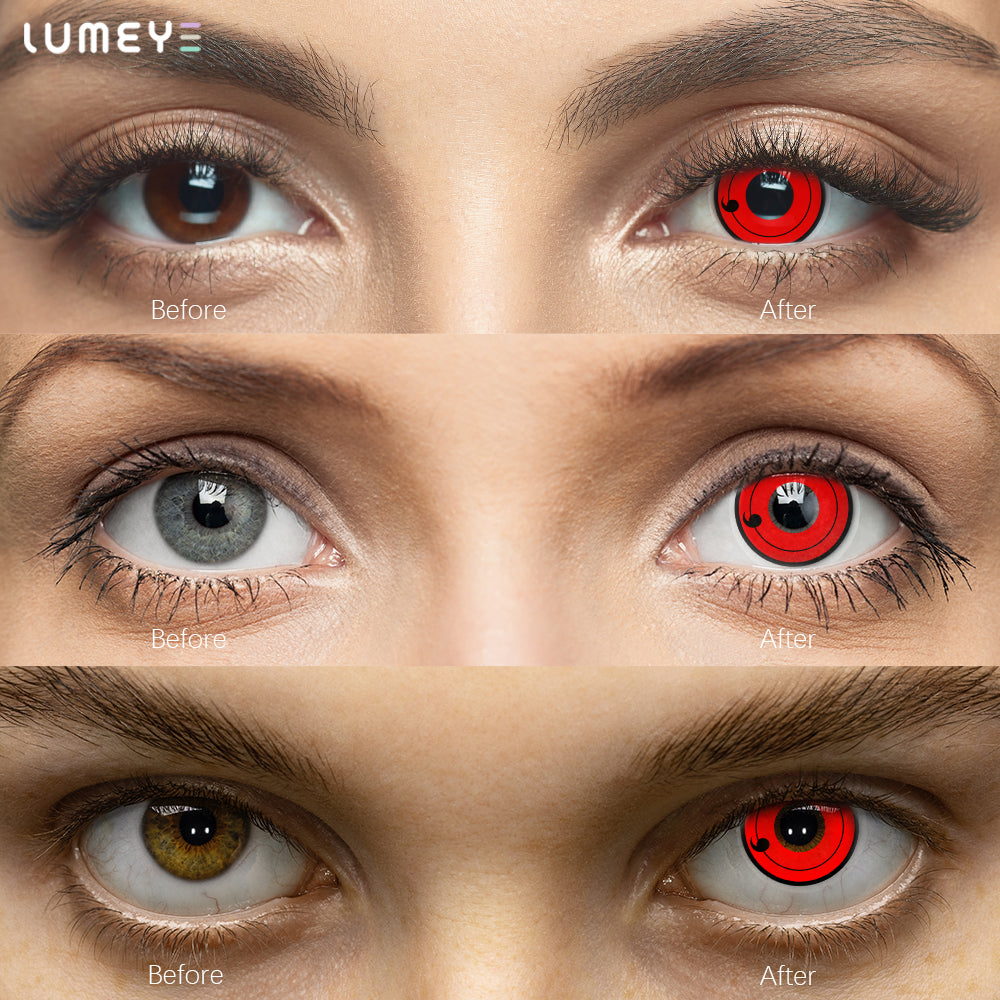 Best COLORED CONTACTS - LUMEYE Sharingan Magatama First Stage Red Colored Contact Lenses - LUMEYE
