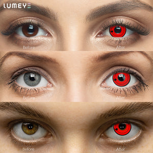 Best COLORED CONTACTS - LUMEYE Sharingan Magatama First Stage Red Colored Contact Lenses - LUMEYE